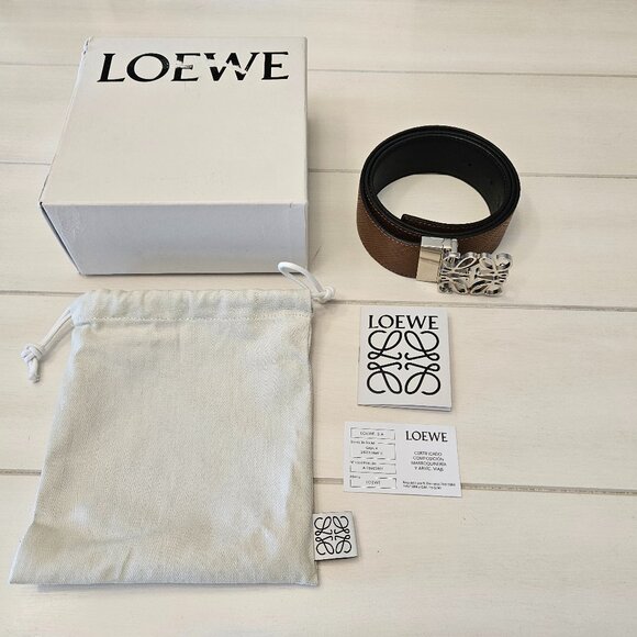 Loewe Reversible Tan and Black Anagram Belt - Size 95 cm/37.5 in - Picture 2 of 11